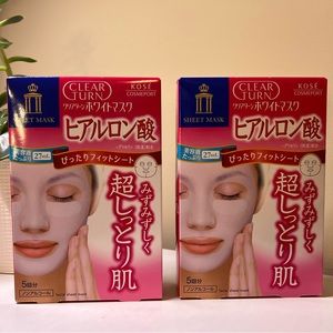 2✖️Kose cosmeport clear turn Hyaluronic Acid sheet mask  (Total 10 sheets)